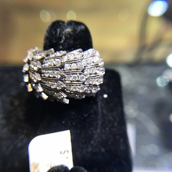 Robson Jewelers Cocktail Ring CZ Sz 6.5 Silver 925 NWT (All Stones Simulated) - Picture 4 of 6